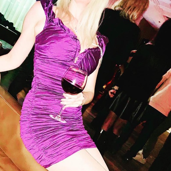 🤩🔥BCBG Stretchy Taffeta Off-shoulder Dress-S-M - Picture 3 of 14